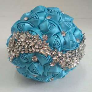  wedding artificial flower wedding bouquet brooch bouquet wedding accessory Sky Blue