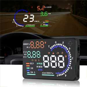  head up display HUD A8 OBD2 large screen in-vehicle speed meter hybrid car correspondence speed . front glass . reflection . speed 