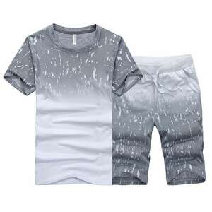 2639 NaranjaSabor 夏 メンズ Shorts Casual Suits スポーツ ウェア 衣類 Man Sets パンツ サイズ M L XL 2XL 3XL 4XL ライトグレー