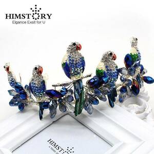  beautiful! parakeet. Crown rhinestone wedding accessory wedding party presentation 