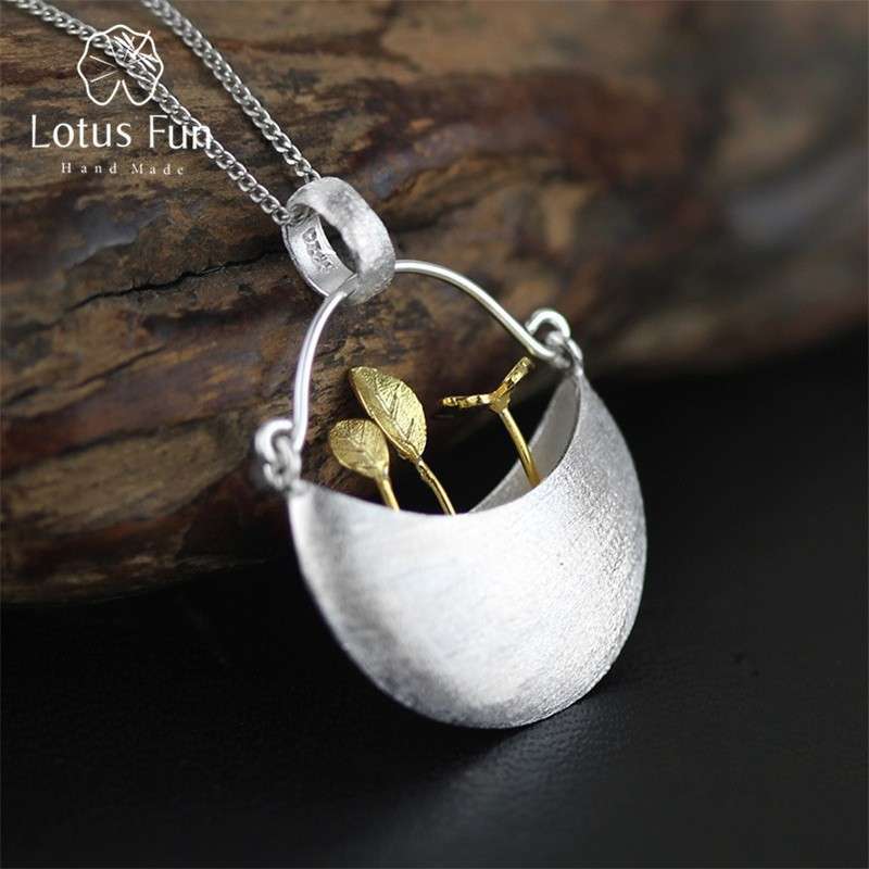 Silver925 Sterling Silver Pendant Top Necklace Plant Natural Handmade Women's Jewelry Gift, ladies accessories, necklace, pendant, others