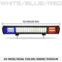 20 インチオフロードledライトバーデュアル色青赤スポット洪水警報ストロボled作業灯トラックatv suv 4X4 utv White Amber_画像3