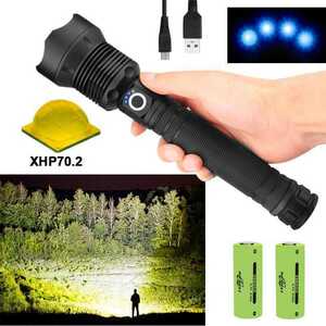 150000 lumen XHP70.2 super powerful led flashlight xhp50 26650 rechargeable hand light type D