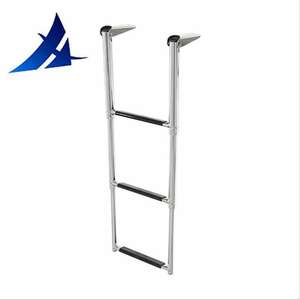 Msc stainless steel steel 3 step .. telescope ladder for ma limbo to swimming pool swim procedure marine grade. stainless steel steel 