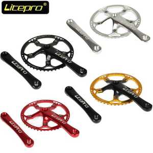 Litepro 自転車クランクセット集積シングルギアクランクセットクランク 45 T 47 T 53 T 56 T 58 T BCD 130 ミリメートル