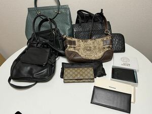 1 Yen Start Brand Summary Fendy GUCCI Versace Coach Ostrich Bag Purse Accessories Genuine Mass Set, Handbag, Made of leather, Ostrich