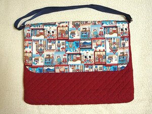 * cotton oks* Carina * library shoulder bag ( books sack ) child part shop * red & blue 