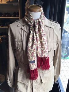 イギリス古着　tootal scarf vintageトゥータルスカーフ　スカーフ　フリンジ付き　英国ヴィンテージ　vintage tootal MV914