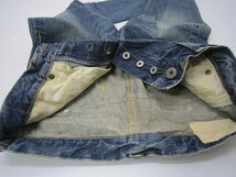 D.M.G. ドミンゴ No.13-303B USED加工 デニムパンツ サイズM 日本製 ボタンフライ ダブルステッチ jeans denim pants_画像3