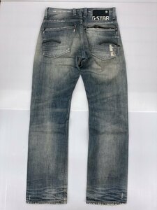 G-STAR RAW ジースター 3301 ATTACC ストレート デニムパンツ ダメージ加工 サイズ30 50566.3161.1146 チェーンステッチ ボタンフライ