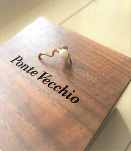 新品同様★PonteVecchio　ポンテヴェキオ　パール　ピアス K18YG 　シングルピアス★