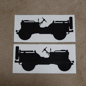 WILLYS Jeep 1941 Silhouette стикер черный W:200mm 2 листов 1 комплект левый правая дверь для JL JK YJ TJ Wrangler 