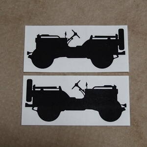 WILLYS Jeep 1941　シルエットステッカー　ブラック　W:200mm　2枚1組　左右ドア用　JL　JK　YJ　TJ　ラングラー