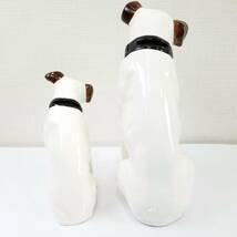 2体まとめ ビクター ニッパー犬 黒首輪 陶器製 貯金箱 レトロ インテリア オブジェ 北E2_画像3