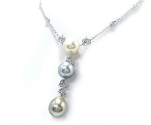 [ green shop pawnshop ] Cartier do dragon n pearl * diamond necklace K18WG[ used ]