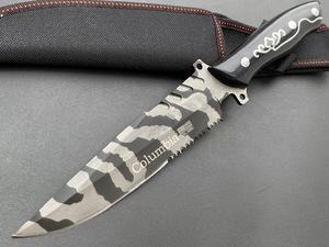 ★送料込み!★Columbia Saber★R5 コロンビアナイフ 高品質フルタングハンティングナイフ カモフラブレード サバイバルナイフ 焚き火