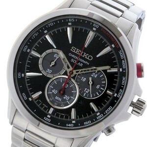 新品未使用品 セイコー SEIKO クロノ ソーラー メンズ 腕時計 SSC493P1 ブラック//00016003
