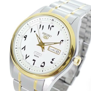 新品未使用品 逆輸入セイコー 腕時計 メンズ SNKP22J 自動巻き ホワイト シルバー ゴールド//00038067
