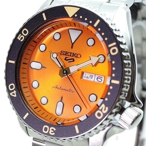 新品未使用品 セイコー SEIKO 腕時計 メンズ SRPD59K1 自動巻き オレンジ シルバー//00037529