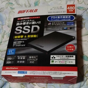 BUFFALO ポータブルSSD 480GB 外付け　1台SSD-PG480U3-BA 新品未開封