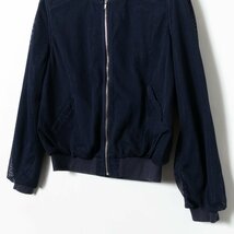 Ray BEAMS ジップアップブルゾン ジャケット レイ ビームス ネイビー メッシュ 綺麗めカジュアル はおり シンプル ポリ コットン 小さめ 0_画像3