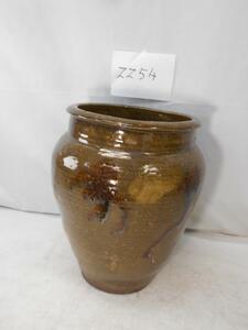  large ..2254 Meiji period old Echizen . wide . "hu" pot height 38.kasa establish flower inserting interior old tool old Japanese-style house old ..