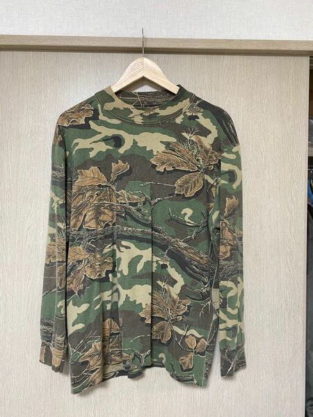 軍事服　迷彩服　古着　ヴィンテージ 長袖Tシャツ ロンT