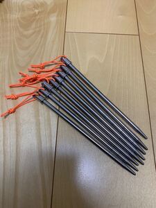 チタンペグ 20cm 夜行ロープ付き 8本セット