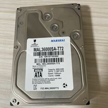 Y765:(動作ジャンク注意品)MALRSHAL MAL36000SA-T72 3.5インチ　HDD SATA/600 7200RPM 6TB 6000GB_画像1