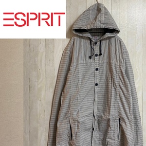 ESPRIT★エスプリ★メンズ コットン ストライプ パーカー★サイズL　D-37