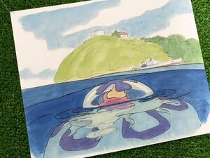  Ghibli .. сверху. ponyo3 Miyazaki . расположение порез вытащенный осмотр ) цифровая картинка исходная картина открытка иллюстрации постер 