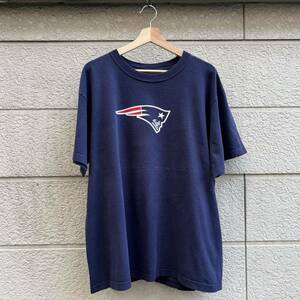 USED US古着 プリントTシャツ 半袖 ネイビー Reebok リーボック NFL Patriots ペイトリオッツ アメフト ビッグサイズ XL ナンバリング