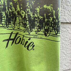 80s USA製 プリントTシャツ 黄緑 グリーン Hobie ボビー オールドサーフ 半袖 アメリカ製 古着 vintage ヴィンテージ Mサイズ SURFの画像5