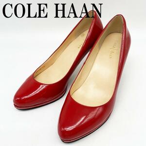 送料無料★COLE HAAN コールハーンパンプス ヒール エナメル レッド