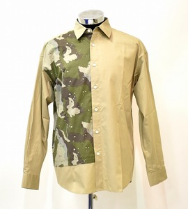 MISTERGENTLEMAN（ミスタージェントルマン ）HALF CAMO SWITCHED MODERN SHIRT L/S ハーフカモ スイッチ長袖モダンシャツ迷彩 切替Mr.GE