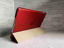 (アウトレットｈ-12) 薄型 軽量 iPad 第6世代/ 第5世代/ iPad Air/Air2 共用 レッド レザー スマートケース _画像4