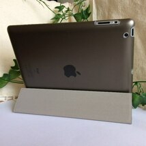 (薄型軽量) iPad 2/iPad 3/iPad 4 共用 ブラック レザー スマートケース _画像1