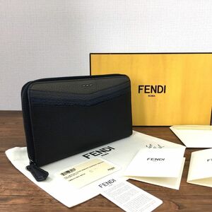 ☆送料無料☆ 極美品 FENDI ジップラウンドファスナーウォレット セレリア 7M0233 箱付き 297