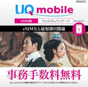 【送料無料】ダウンロードeSIM版 事務手数料3,300円無料 UQ mobile ウェルカムパッケージ