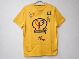 豊209PF/6C〇モンクレール MONCLER MAGLIA T-SHIRT Tシャツ イエロー コットン サイズL タグ切れ〇