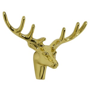  cabinet steering wheel deer head type brass made Gold handle door handle knob animal head interior equipment ornament 