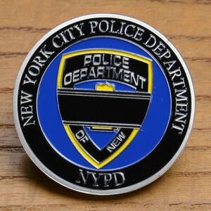 チャレンジコイン NYPD ニューヨーク市警察 スカル 記念メダル Challenge Coin 記念コイン BLUE