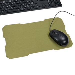 マウスパッド 薄型 約19.5×34.5cmサイズ ナイロン生地 [ タン ] マウスマット パソコン用品 オフィス用品