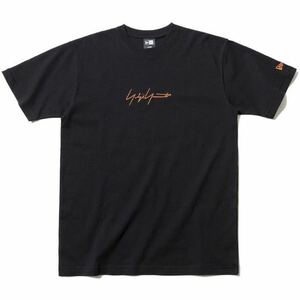 ヨウジヤマモト ニューエラ オレンジ ブラック Sサイズ YOHJI YAMAMOTO NEW ERA 半袖Tシャツ ロゴTシャツ NEWERA コラボTシャツ カットソー