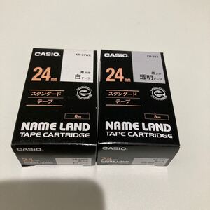 ネームランドテープ 白、透明 24mm