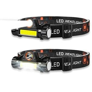 ヘッドライト 2個 充電式 LEDヘッドライト USB 小型軽量 高輝度 明るさ300ルーメン 点灯4-10時間/IPX6防水