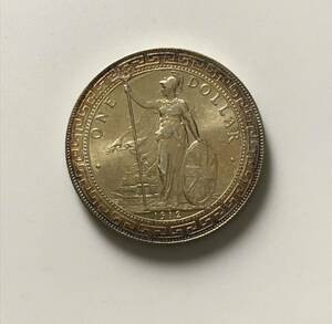 ●中国銀貨　1912年英領香港貿易銀 HONG KONG /コイン/古銭/アンティーク/直径39mm 厚さ2.3mm量目26.7g