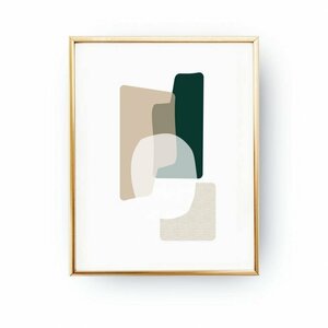 LOVELY POSTERS | GREEN BEIGE ABSTRACT PRINT | A3 アートプリント/アートポスター 北欧 シンプル