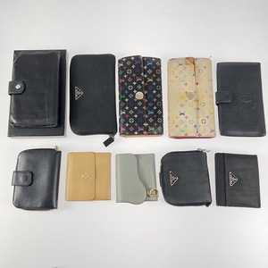 1円スタート シャネル CHANEL ルイヴィトン プラダ ディオール等 財布類10点セット まとめ売り 長財布 マルチカラー Y0482