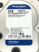 【送料無料】　★ ３ＴＢ ★　WD30EZRZ　【使用時間：148ｈ】　Western Digital Blue　3.5インチ 内蔵 HDD　SATA600/5400rpm WD/青 稼働少_画像3